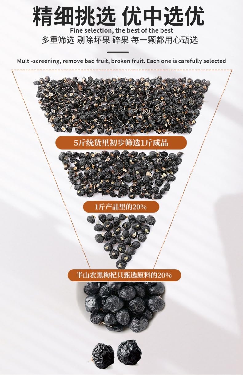 Tongrentang Black Wolfberry 80g Premium Ningxia Organic Black Goji Berry Tea, Chinese Herbal Tea Healthy, No Added Sugar, Non GMO 同仁堂黑枸杞特级养生茶黑枸杞80克