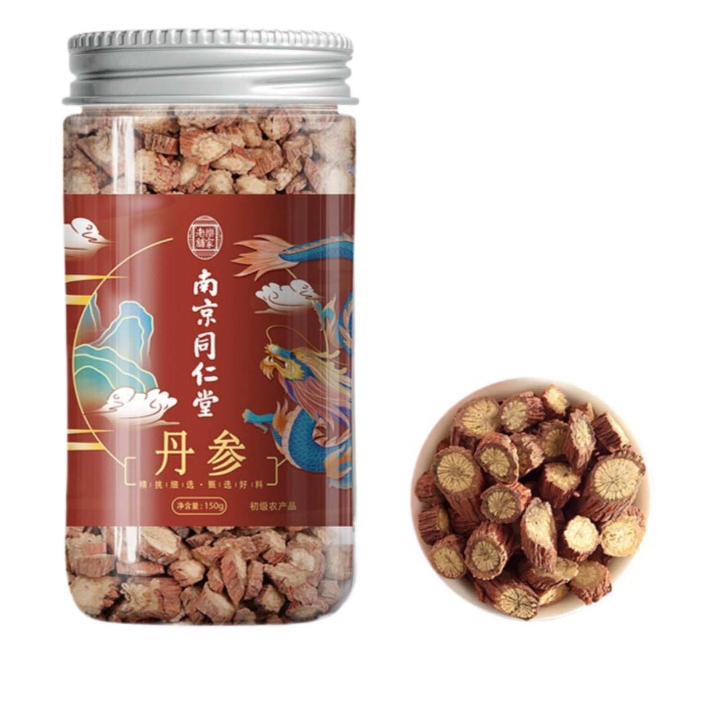 Dan Shen Slices 150g Premium Chinese Herbal Tea Fresh Original Purple Salvia Health Tea 同仁堂丹参片150g养生泡茶水新鲜原色紫丹参滋补