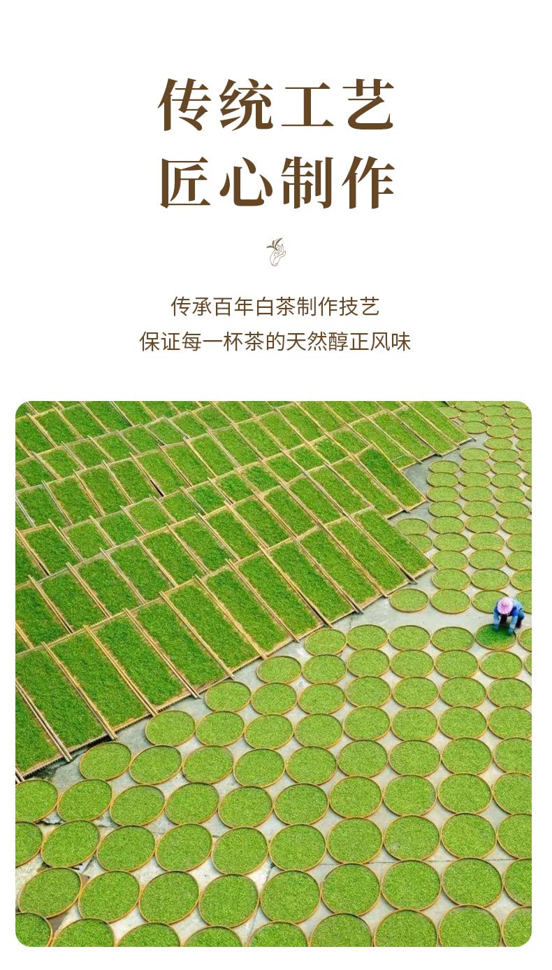 Five Star Gold Award Master Tea from Fuding White Tea, 50g Fujian, China Old Gong Mei loose tea bag, Premium paper bagged 五星金奖大师茶正宗福鼎白茶