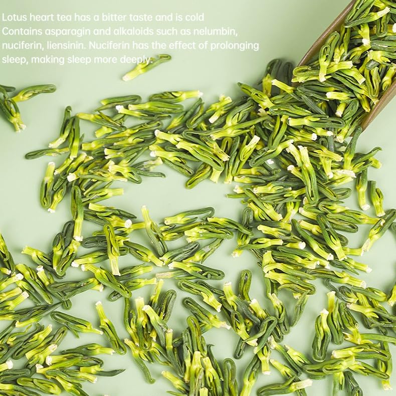 Natural Dried Lotus Seeds Core (Green Part Inside) Sugar-free, 220g/7.76oz 150g Chinese Herbal Tea, Refreshing and Sweet 南京同仁堂莲子芯清新淡香莲子芯茶220克