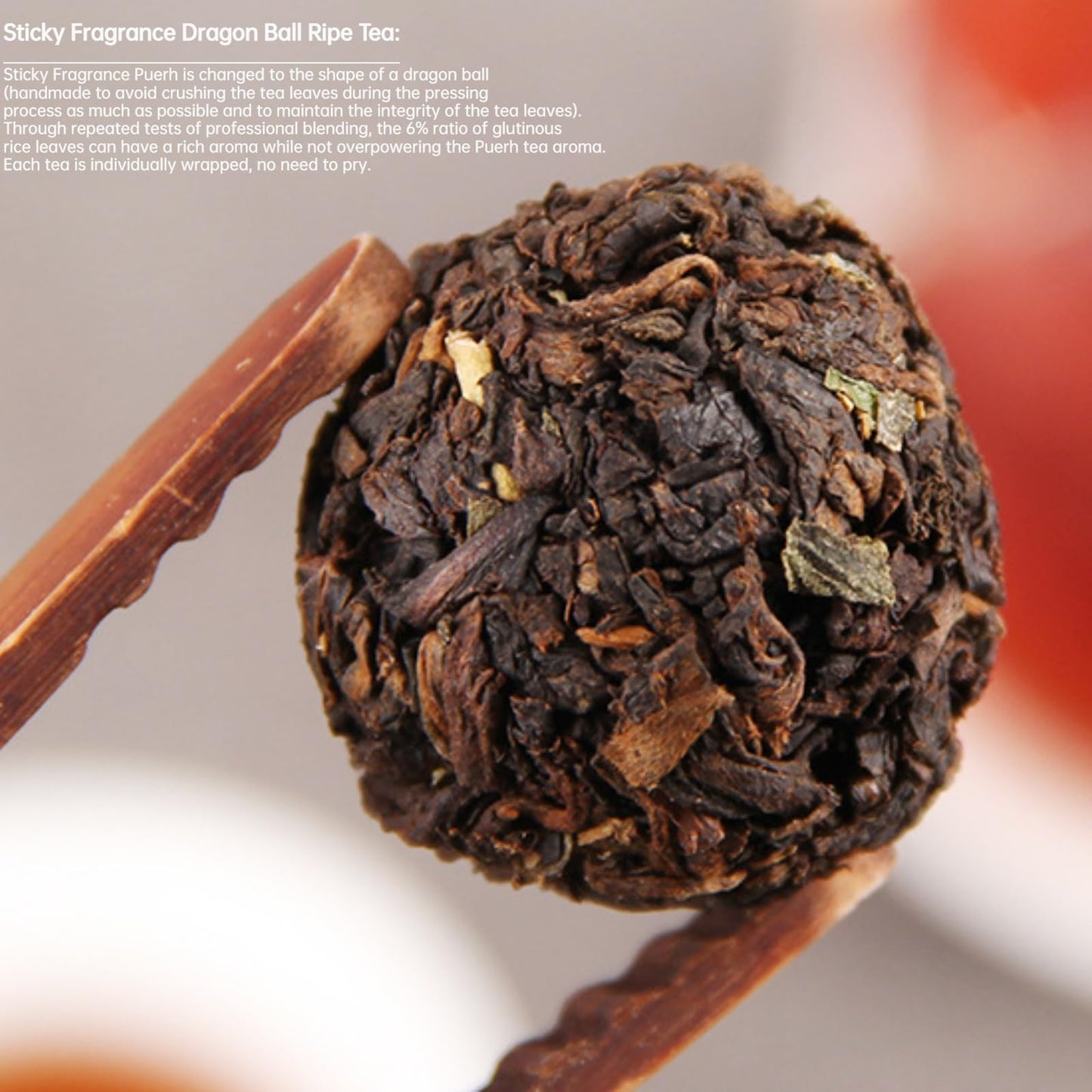 Yunnan Natural and Additive-free Glutinous Rice Fragrance Pu-erh Tea Pu-erh Ripe Tea Black Tea Longzhu Individual packaging Pu-erh Tea Tuo Tea 糯米香普洱茶 普洱熟茶龙珠500g