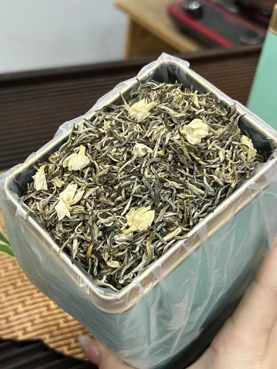 Premium Organic Jasmine Tea Green Tea 500g(250g*2) Strong Fragrance High Mountain Jasmine Tea loose Tea 茉莉花茶新茶绿茶浓香型高山手采小针王茉莉花茶