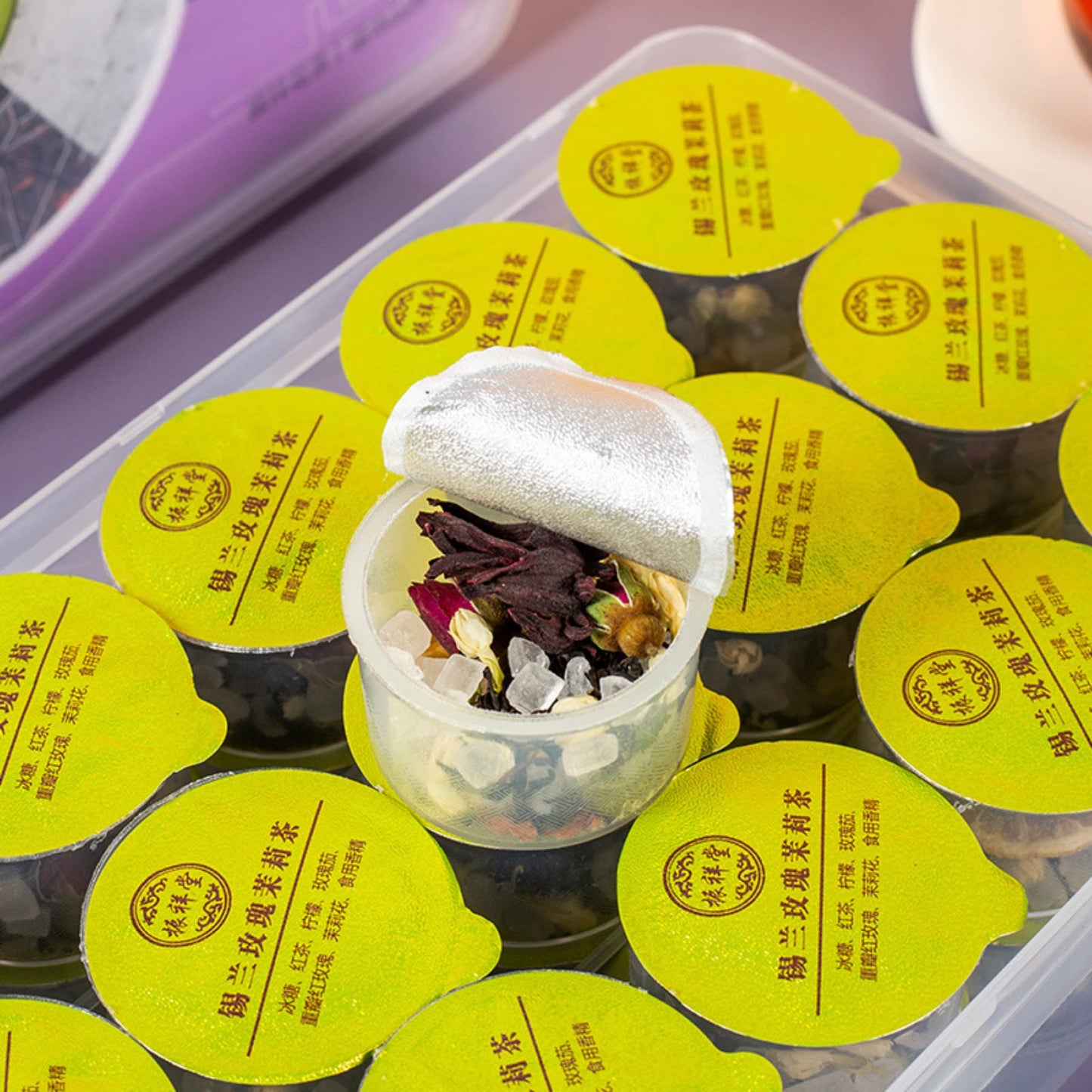 Rose Jasmine Tea 30 Small Cans Individually Packed Tea 375g (13.22oz) Flavored Black Tea Fruit Tea Lemon Tea Combination Chinese Herbal Tea 玫瑰茉莉茶30小罐独立装茶调味红茶果茶柠檬玫瑰茉莉茶