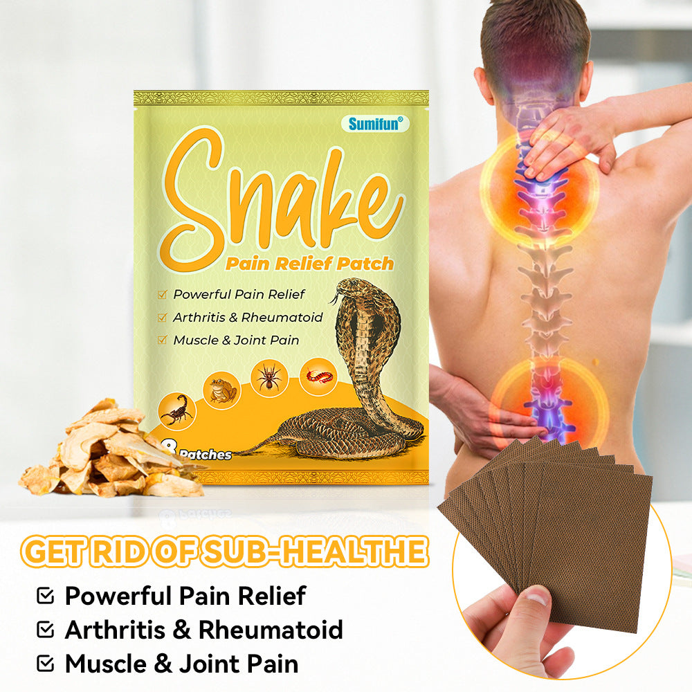 3 Packs, Snake Pain Relief Patch, Arthritis & RheumatoidMuscle & Joint Pain  (8pcs/bag)*3 蛇毒贴肩颈腰腿痛