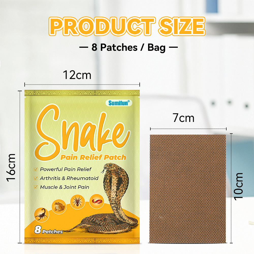 3 Packs, Snake Pain Relief Patch, Arthritis & RheumatoidMuscle & Joint Pain  (8pcs/bag)*3 蛇毒贴肩颈腰腿痛