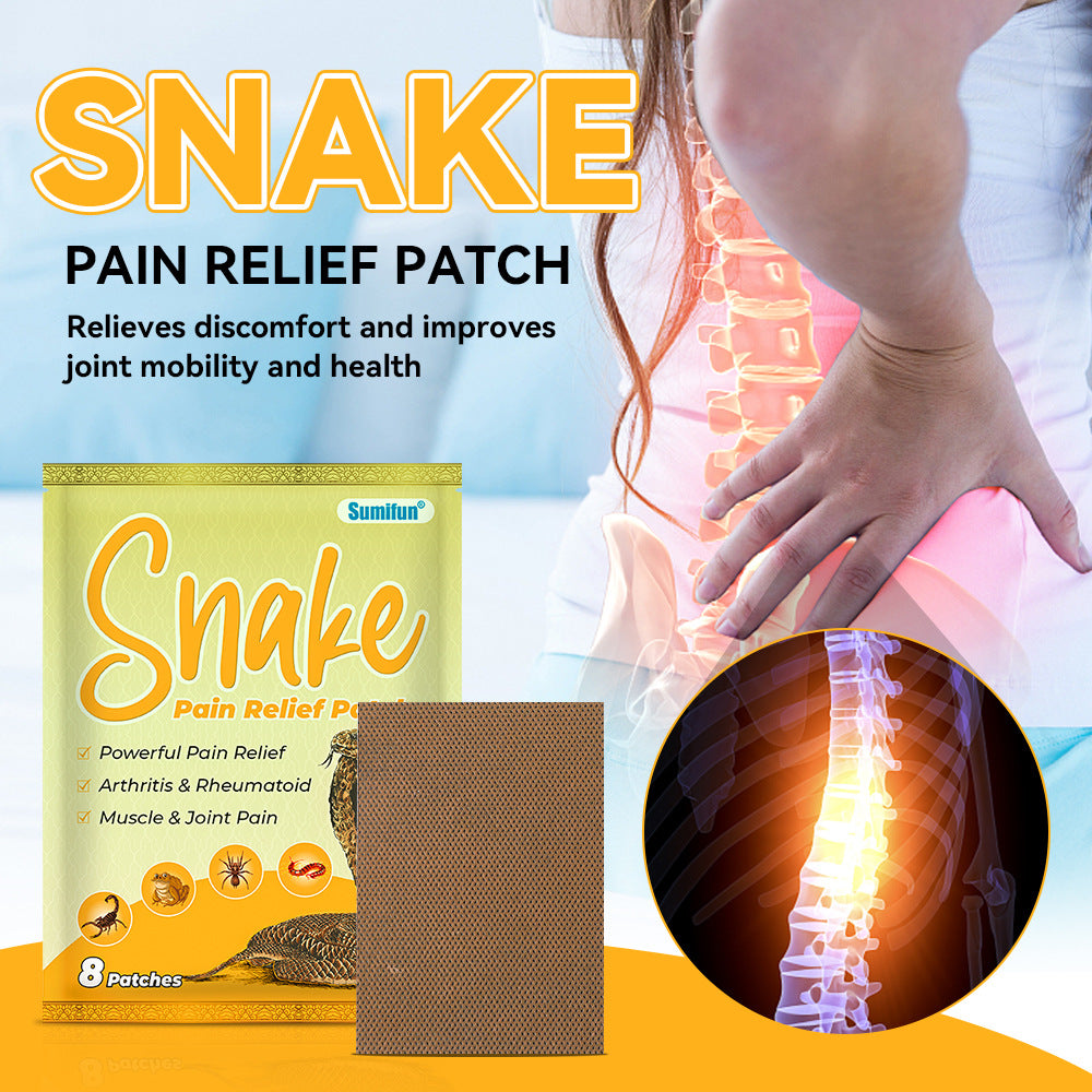 3 Packs, Snake Pain Relief Patch, Arthritis & RheumatoidMuscle & Joint Pain  (8pcs/bag)*3 蛇毒贴肩颈腰腿痛