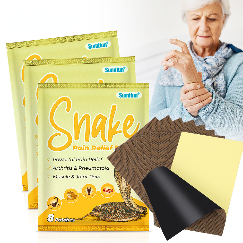 3 Packs, Snake Pain Relief Patch, Arthritis & RheumatoidMuscle & Joint Pain  (8pcs/bag)*3 蛇毒贴肩颈腰腿痛
