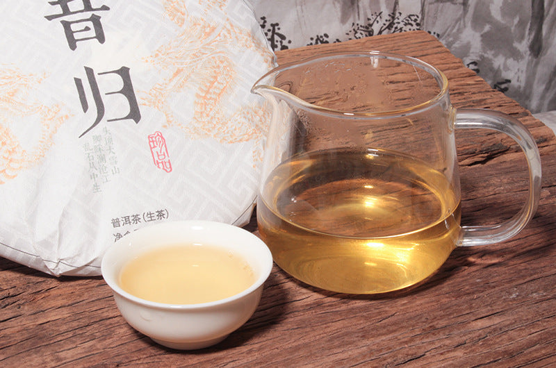 Premium Yunnan Puerh Tea Raw Tea 357g Xigui Old Tree Tea Cake Spring Tea Qizi Cake Tea Puerh Tea Organic Pu-Erh Tea, Green Tea 云南普洱茶 357克昔归老树茶饼 明前春茶七子饼茶