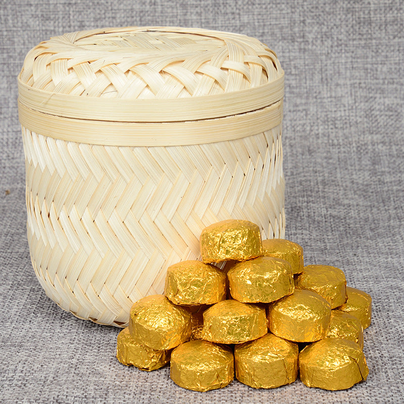 Gnomic Fragrance Small Gold Tuo Pu-erh Tea Ripe Tea Tuo Tea Aged Tea 500g Gold Cake Menghai Ancient Tree Mini Tuo