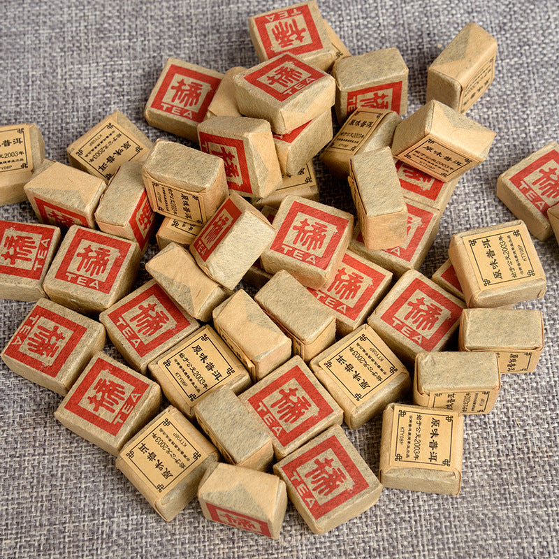 Yunnan Pu-erh Tea Mini-brick Sun-dried Tea Original Flavor 500g Small Square Brick Kanti Ripe Tuo Mellow and Thick Smooth