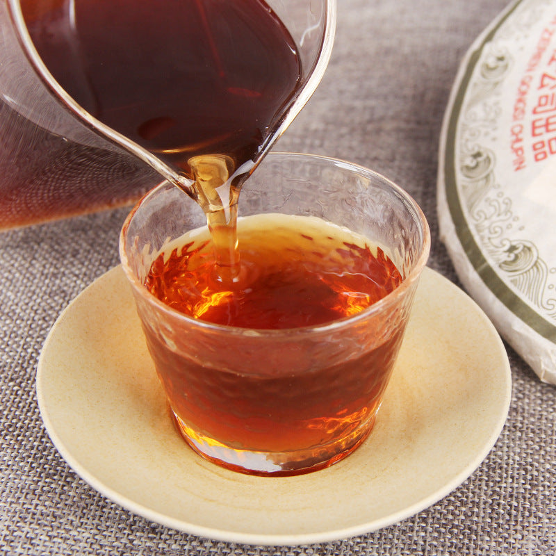 Aged Puerh Tea Black Tea Chen Xiang Gong Ting ChenYun Ripe Tea QiaoMu QiZi Cake Tea Cake 357g