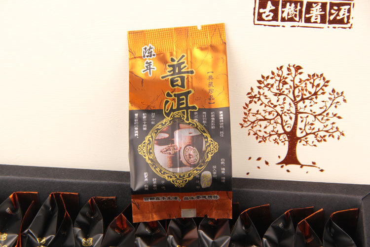 Aged Pu'er Tea Yunnan Ancient Tree Pu'er Bagged Tea Black Tea Old Pu'er Bulk Tea Ripe Pu'er Tea Leaves 25 Bags/Box