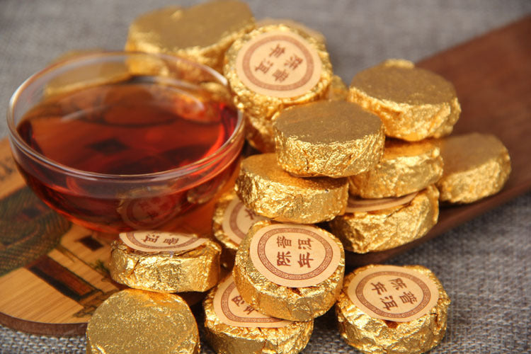 Pu'er Black Tea Mellow Small Golden Tuo Aged Pu'er Small Jade Cake Ripe Tea Small Golden Cake Pu'er Ripe Tea Small Tuo Tea 500g