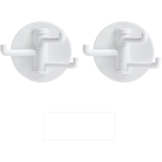 Plastic Hooks 2 Pcs Home Door Back Toilet Wall Branch Hooks Foldable Arms Hanger for Bathroom Wall Mount Hooks