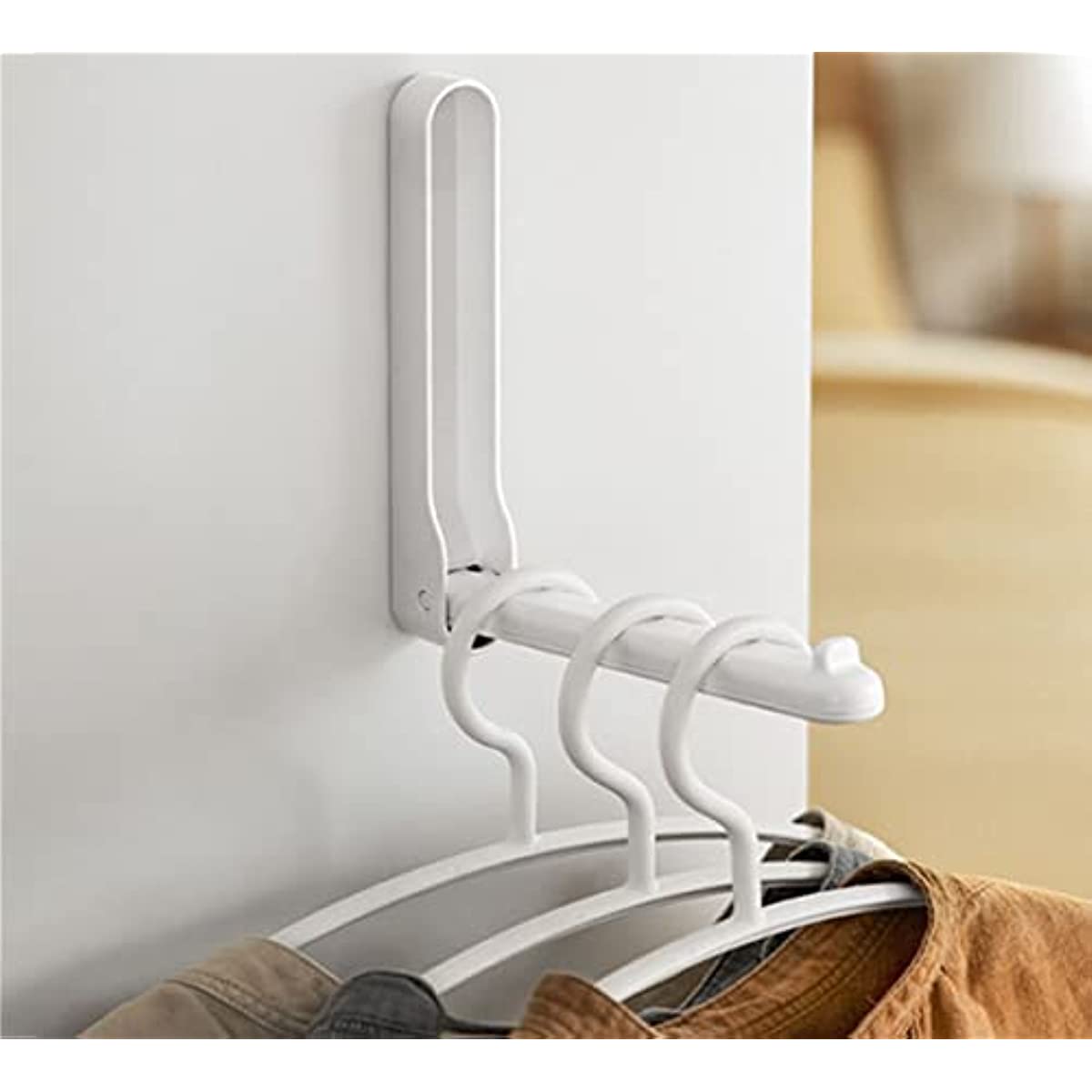 Closet Storage Hooks White Foldable Clothing Rack Storage Drying Rack Hook 1pcs Wall Mount for Balcony No Need Tools