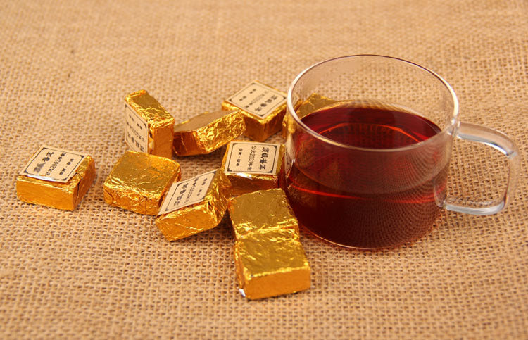 Puerh Yunnan Menghai Small Square Brick Small Golden Brick Puerh Tea Ripe Tea Black Tea 500g