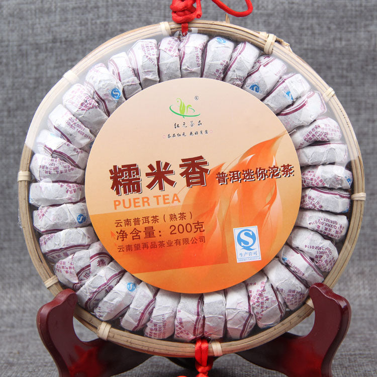 Tea Leaves Puerh Tea Ripe Tea Gnomish Aroma Pu'er Tuo Tea 200g Mini Tuo Tea Chinese Knot