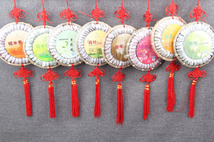 Tea Leaves Puerh Tea Ripe Tea Original Puerh Tuo Tea Mini Tuo Tea Mellow Ripe Tea Chinese Knot Bamboo Plate Tea 200g