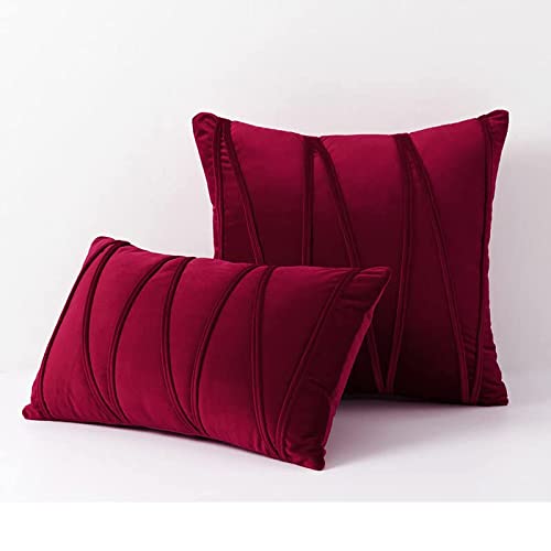Nordic Velvet Striped Pressed Pillowcase, Pressed Rope Straps, European Sofa Pillows,1pc Home Pillow Covers Throw Pillow Covers