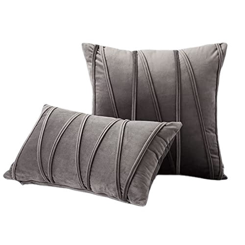 Nordic Velvet Striped Pressed Pillowcase, Pressed Rope Straps, European Sofa Pillows,1pc Home Pillow Covers Throw Pillow Covers