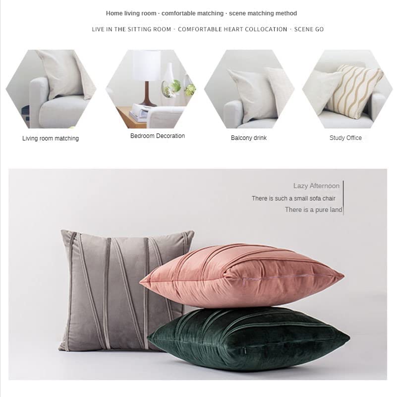 Nordic Velvet Striped Pressed Pillowcase, Pressed Rope Straps, European Sofa Pillows,1pc Home Pillow Covers Throw Pillow Covers
