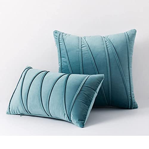 Nordic Velvet Striped Pressed Pillowcase, Pressed Rope Straps, European Sofa Pillows,1pc Home Pillow Covers Throw Pillow Covers