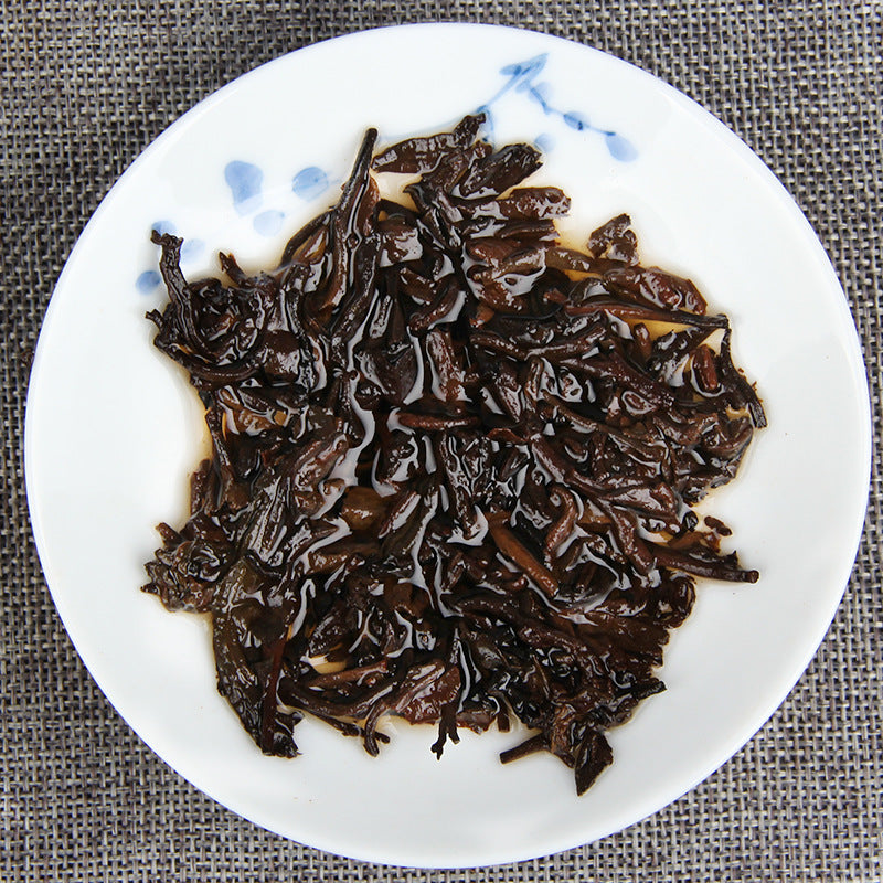 Pu'er Ripe Tea Wild Rhyme Mellow Aroma Tea Cake Bulang Gu Shu Pu'er Tea Fermented 357g Black Tea