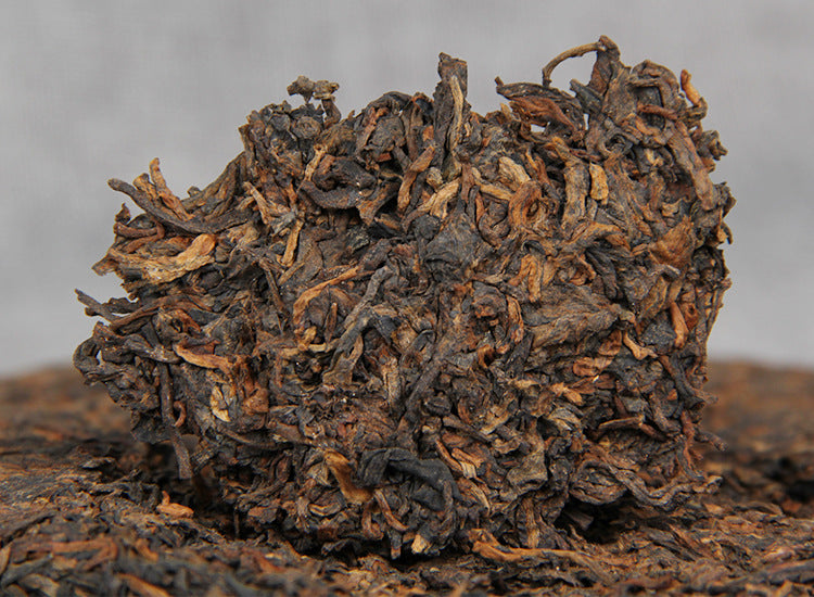 Pu'er Ripe Tea Wild Rhyme Mellow Aroma Tea Cake Bulang Gu Shu Pu'er Tea Fermented 357g Black Tea