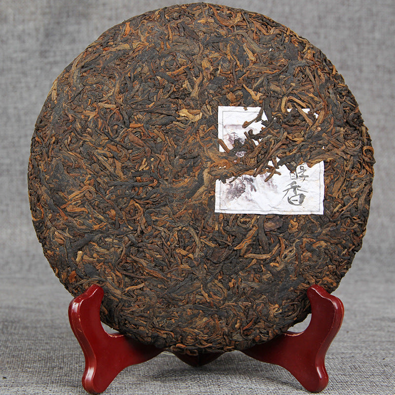 Pu'er Ripe Tea Wild Rhyme Mellow Aroma Tea Cake Bulang Gu Shu Pu'er Tea Fermented 357g Black Tea