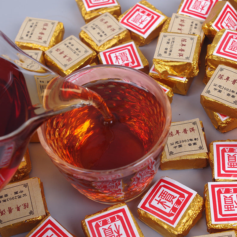 Aged Pu-erh ChenXiang Tuocha Small Golden Brick 500g Pu-erh Tea Mini Ripe Tuocha Black Tea