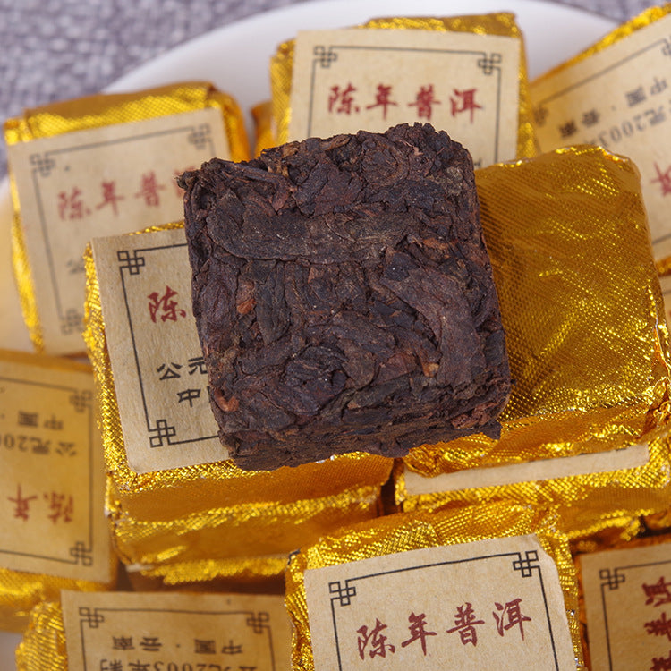 Aged Puerh Ripe Tea Small Golden Bricks 500g Mini Tuocha Original Flavour Highly Aromatic Small Square Brick Black Tea