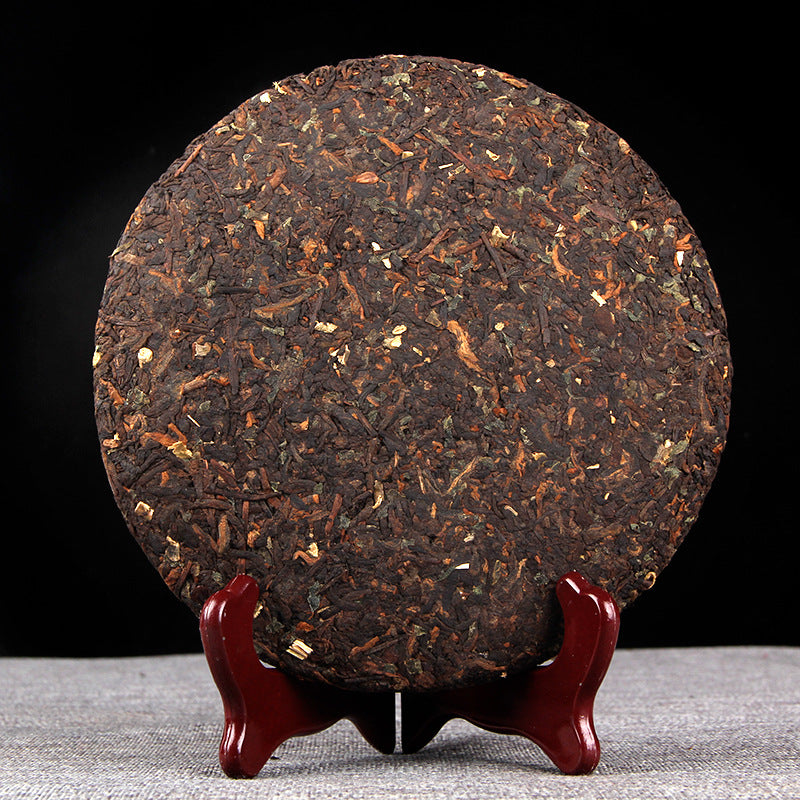 Puerh Tea Ripe Tea Menghai Gnomishang Qizi Cake Gnomishang Puerh Old Ripe Tea Leaves Yunnan Ripe Puerh Tea Black Tea 357g