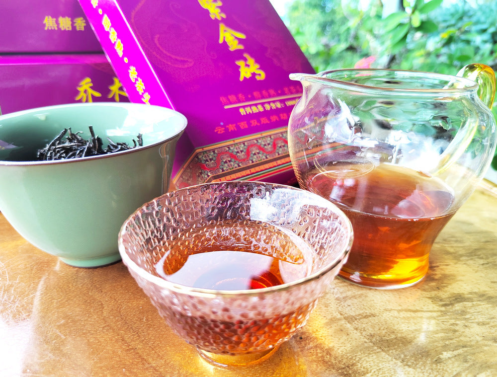 Ripe Puerh Tea Brick 1kg Aged Old Tea Head Ripe Puerh Tea Brick Brown Mountain QiaoMu Purple Gold Brick Black Tea