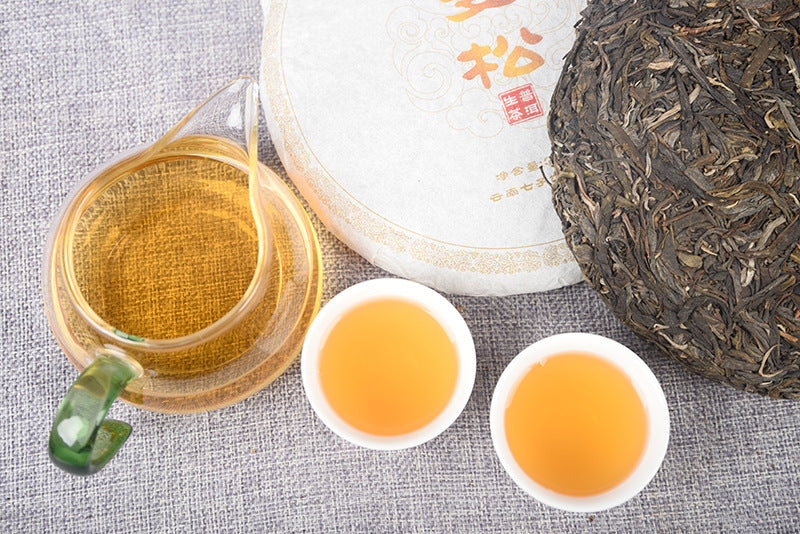 357g Mansong Raw Cake Pu-erh Raw Tea Mansong Spring Tea Big Tree Tea Refreshing Taste Raw Pu-erh Yunnan Tea