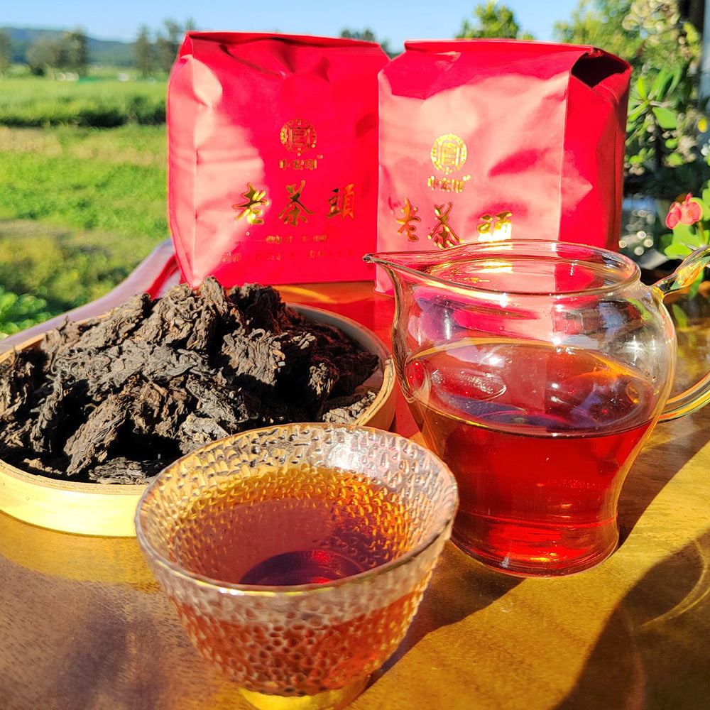 Brown Mountain Old Tea Head Ripe Puerh Tea 500g Bag of Aged Loose Ripe Puerh Tea