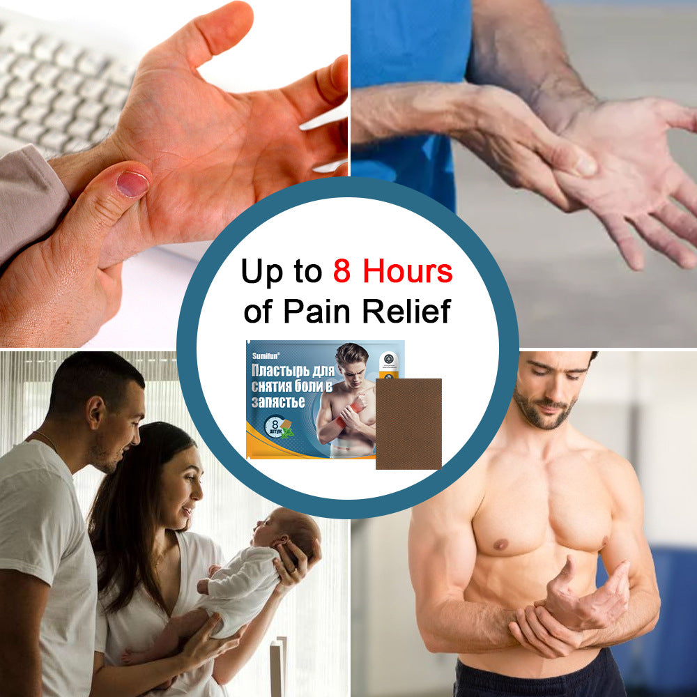 3 Packs,Tendon Sheath Patch , Wrist Pain Relief ,Up to 8 Hoursof Pain Relief  24pcs (3 Packs*8pcs) 腱鞘贴,缓解手腕疼痛