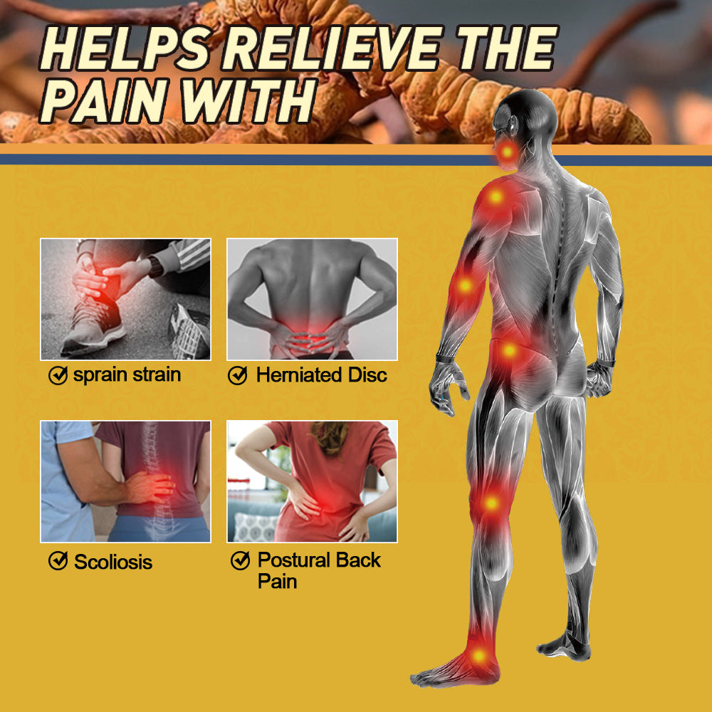 3 Packs, Cordyceps Pain Relief Patch,Powerful Pain Relief,Rheumatoid Arthritis, Muscle Joint Pain 24pcs (3Packs*8pcs) 虫草元素远红外贴,关节肌肉痛贴