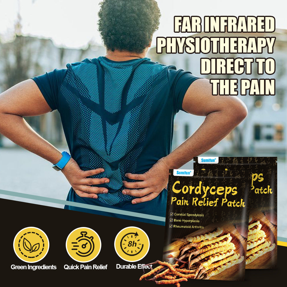 3 Packs, Cordyceps Pain Relief Patch,Powerful Pain Relief,Rheumatoid Arthritis, Muscle Joint Pain 24pcs (3Packs*8pcs) 虫草元素远红外贴,关节肌肉痛贴