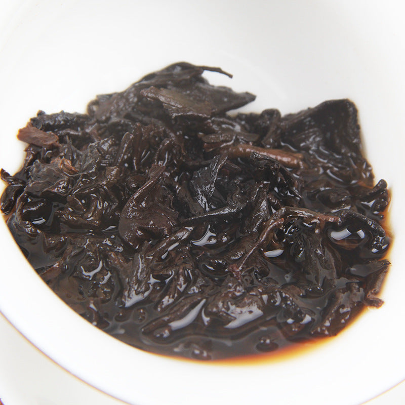 Puerh Tea Ripe Tea Golden Hao Ripe Tea Cake Yiwu Zhengshan Tea Golden Yiwu Yunnan Qizi Cake Tea 357g