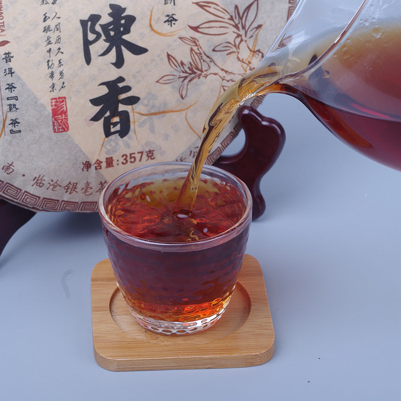 Ripe Puerh Tea Cake YinHao Ancient Tree 357g/cake Yunnan Seven Sons Cake Ripe Tea Cake