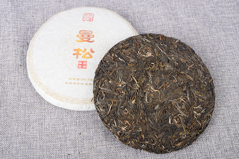 357g Mansong Raw Cake Pu-erh Raw Tea Mansong Spring Tea Big Tree Tea Refreshing Taste Raw Pu-erh Yunnan Tea