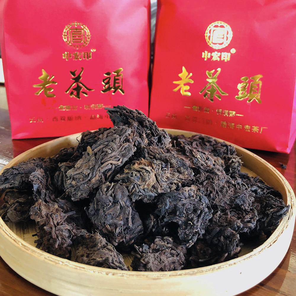 Brown Mountain Old Tea Head Ripe Puerh Tea 500g Bag of Aged Loose Ripe Puerh Tea