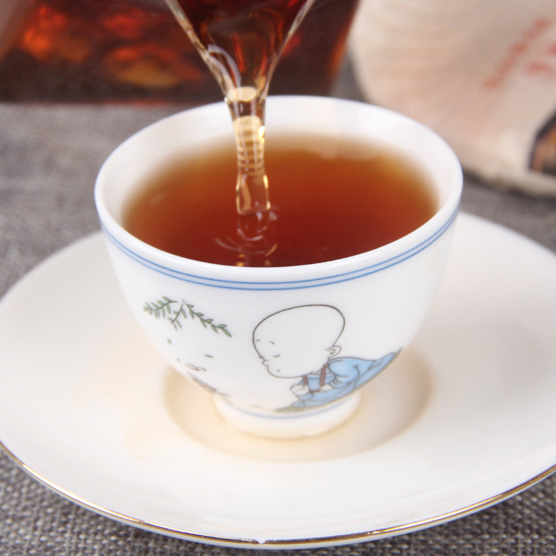 Puerh Tea Yunnan Menghai Chenxiang Puerh Tea Black tea Ripe Tea Cake Tea Banzhang Ripe Tea Pu'er Qizi Cake 357g