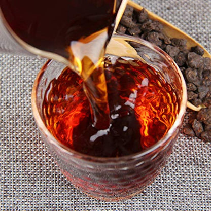 Yunnan Pu'er Tea Laochatou Ripe Tea Glutinous Fragrance Pu'er Tea Fossil Tea Broken Silver Yunnan Pu 'er Tea 100g / 3.52oz Cooked Tea Black Tea 老茶头熟茶 糯香普洱 茶化石 碎银子 100g罐装