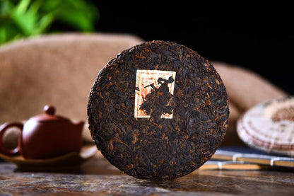 Yunnan Natural Puerh Tea Puerh Ripe Tea 200g Brown Tree Ripe Tea Qizi Cake Tea Aromatic and Flavorful Black Tea 云南普洱茶 普洱熟茶200g 金毫贡饼 布朗大树熟茶