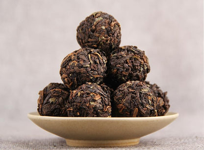 Yunnan Natural and Additive-free Glutinous Rice Fragrance Pu-erh Tea Pu-erh Ripe Tea Black Tea Longzhu Individual packaging Pu-erh Tea Tuo Tea 糯米香普洱茶 普洱熟茶龙珠500g