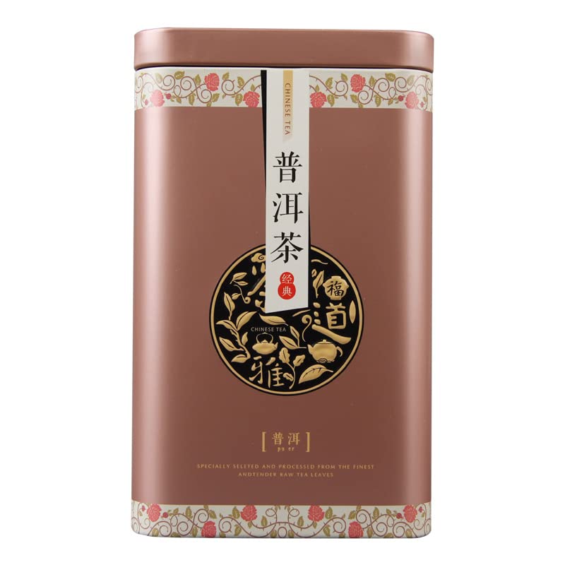 Premium Yunnan Puerh Tea Gift Cooked Tea, Loose Tea, Aged Tea, Matching Canister 100g / 3.52oz Rich and Aromatic Black Tea from China 云南普洱茶礼盒 熟茶散茶陈香 搭配精美罐装散茶 100g