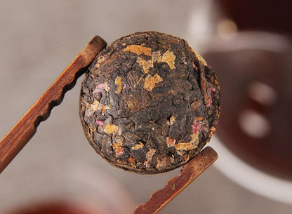 Natural and additive-free Yunnan Flower Tea Tuo Tea Peony Flower Puerh Ripe Tea Cooked tea Combination Herbal Tea Black Tea 花草茶茶牡丹普洱茶叶500g
