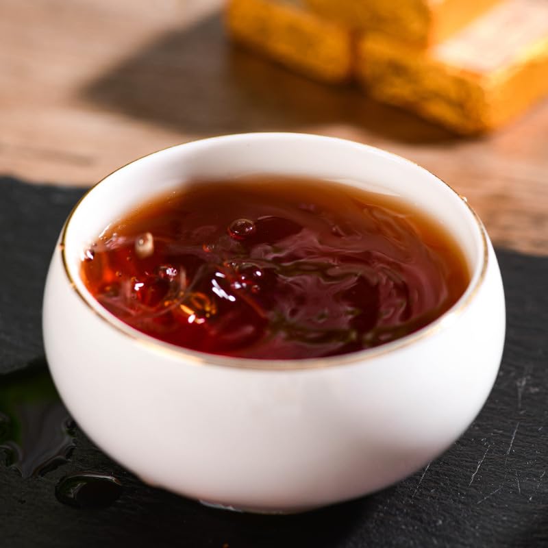 Premium Black tea Chen Xiang Golden Brick Small Tea Brick Puerh Tea Ripe Tea Brick Puerh Small Golden Brick Tea Small Tuo Tea Puerh Ripe Tea 陈香金砖小茶砖普洱茶熟茶砖500g普洱小金砖茶叶小沱茶普洱熟茶