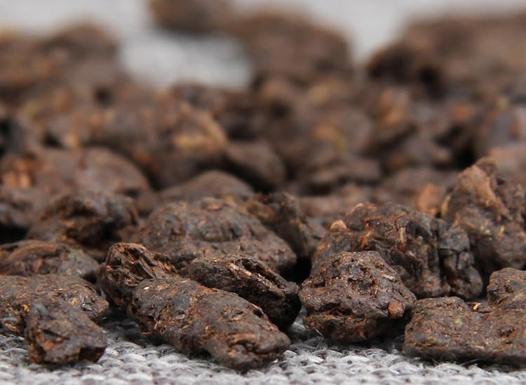 Yunnan Natural and Additive-free Ancient Tree Puerh Broken Silver Tea Fossil 100g Glutinous Rice Fragrance Tea Cooked Puerh Tea Ripe Tea 云南古树普洱碎银子茶化石熟普洱茶熟茶